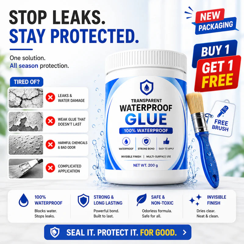 Transparent Waterproof Glue + Free Brush © ( BUY 1 GET 2 FREE )