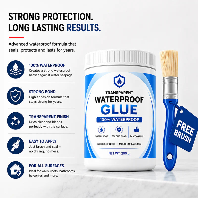 Transparent Waterproof Glue + Free Brush © ( BUY 1 GET 2 FREE )