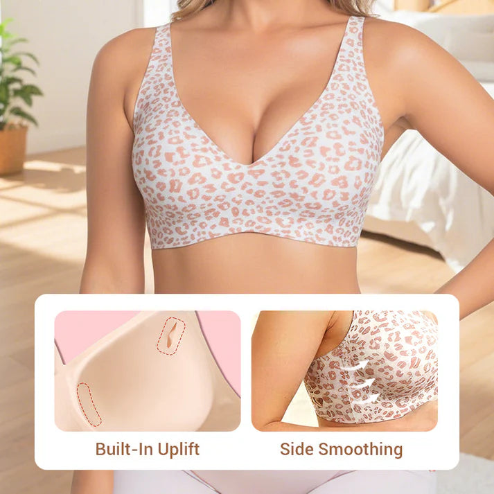 Super Firming Leopard Print Jelly Bra | Women Wirefree Bras 👍No More Sagging Breasts (PACK OF 4)