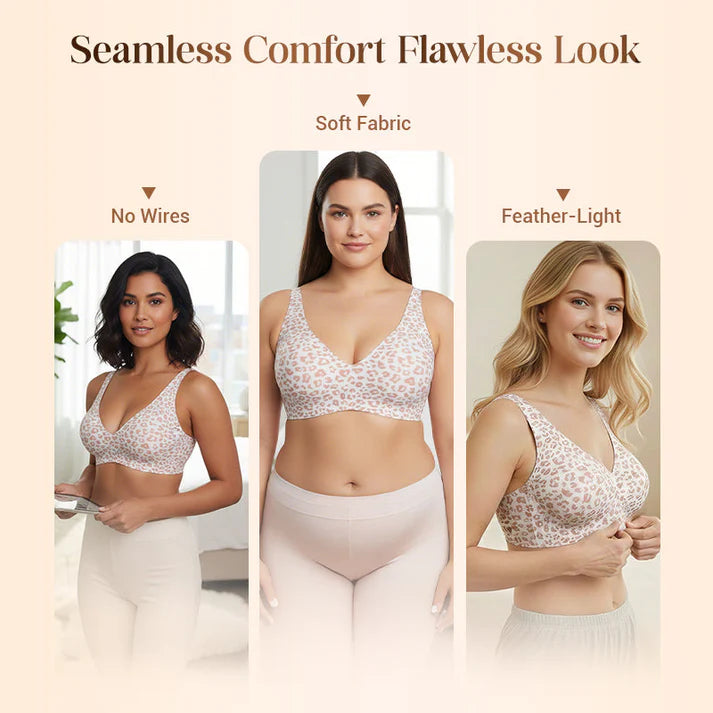 Super Firming Leopard Print Jelly Bra | Women Wirefree Bras 👍No More Sagging Breasts (PACK OF 4)