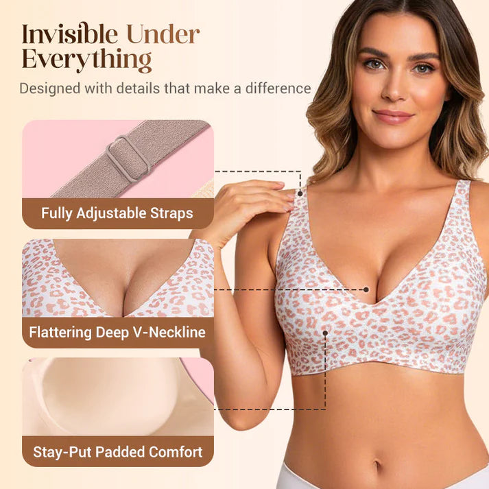 Super Firming Leopard Print Jelly Bra | Women Wirefree Bras 👍No More Sagging Breasts (PACK OF 4)