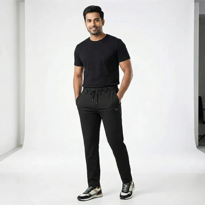 Pack of 3 Offer 😍 Men’s Premium-Quality Stretch Lycra Pants | Black, Blue & Grey
